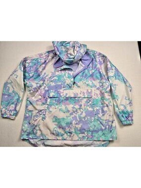 Lauren James XL Pastel Camo Pullover Windbreaker Jacket W/ Hood